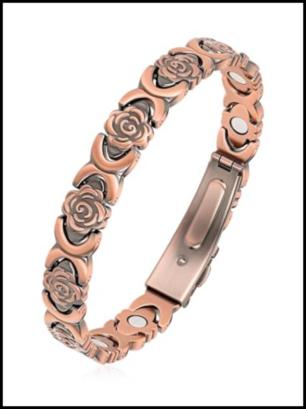 Pure Copper Magnetic Bracelet, 3800 Gauss, Adjustable Link Chain, Fashion